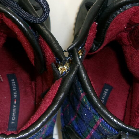 Tommy Hilfiger Plaid Blue Duck Boots Womens US 7 - Picture 4 of 6
